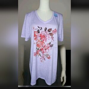 NWOT lane Bryant v neck t shirt blue women's 14/16